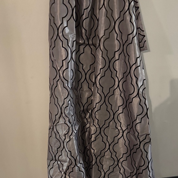 Elegant Gray Patterned Curtain Set of 3 Panels - Picture 2 of 2